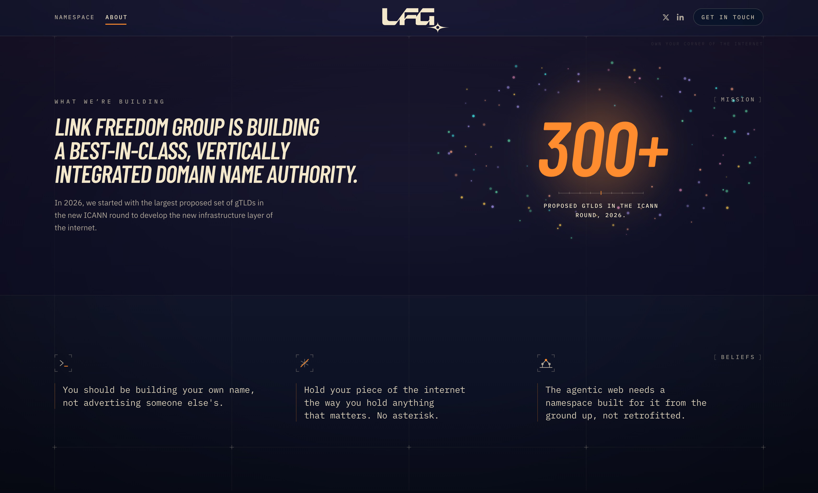 Link Freedom Group is building a vertically integrated domain name authority, starting with 300+ gTLDs in the 2026 ICANN round